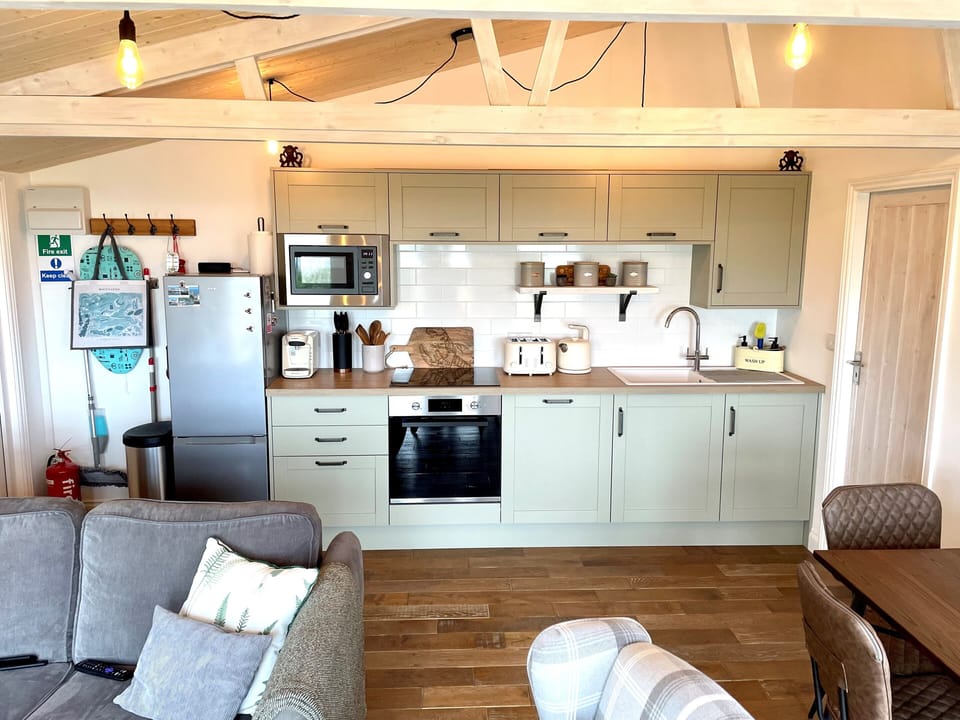 Fridge, microwave, coffee/tea maker