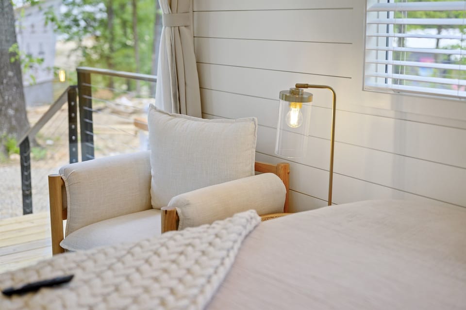The cozy interior is designed for comfort and relaxation.