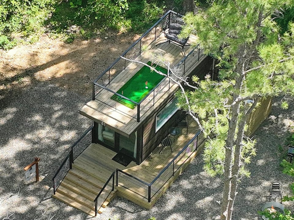 The rooftop deck offers the perfect spot for morning coffee or stargazing.