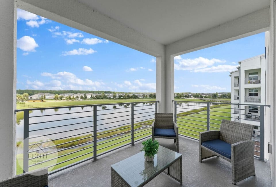 Balcony with Lake View #Disney #Parks #kingdom #springs #StoreyLake #resort #Apartment #Vacation #Rental #waterpark #Kissimmee #Orlando #universal #citywalk