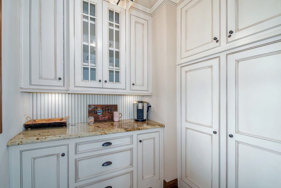 Pantry is also fully stocked with snacks quick meal options and Coffee!