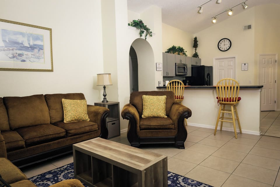 Villa, Multiple Beds, Pool Access, Pool View (4 Bed Villa - Eagle Pointe - Kissimm) | Living area | 42-inch flat-screen TV with digital channels