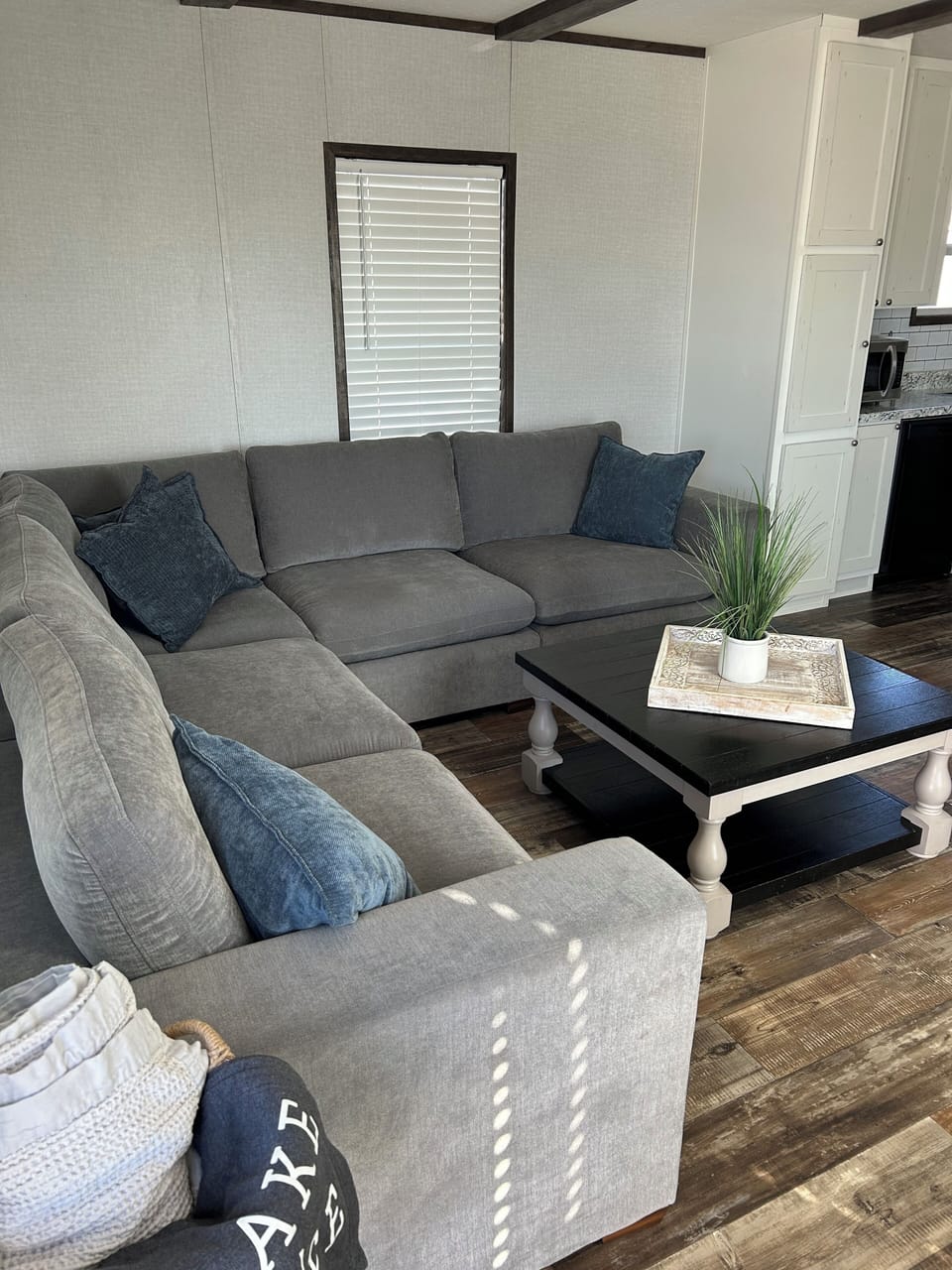 Living area with Brand new couch