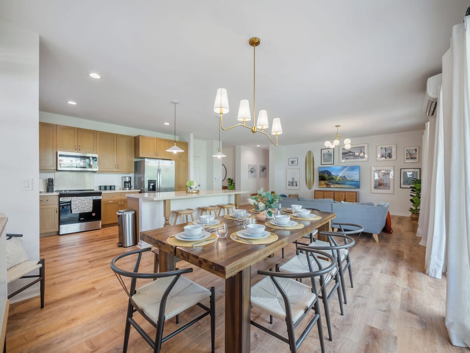Modern kitchen with large island seating!