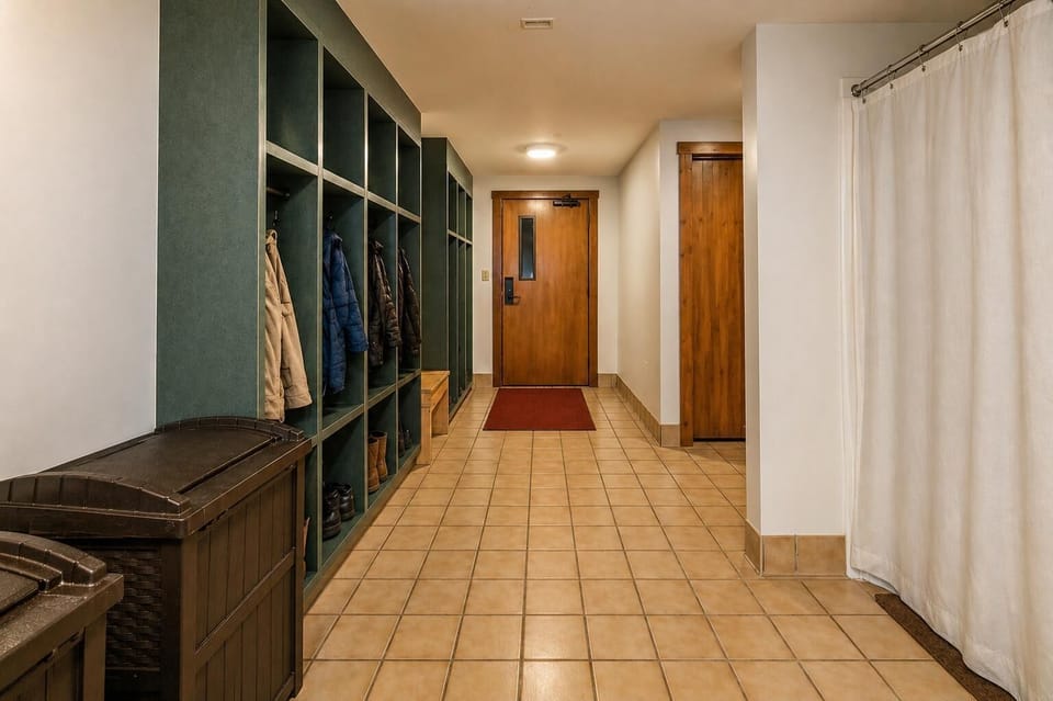 Gym changing room.