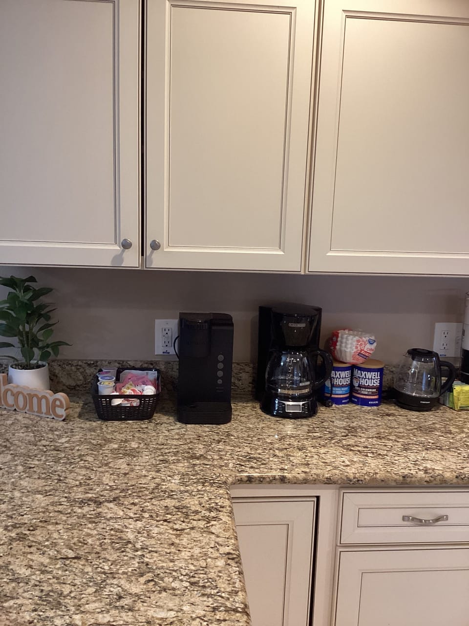 Drip coffee and Keurig k-cup and a kettle