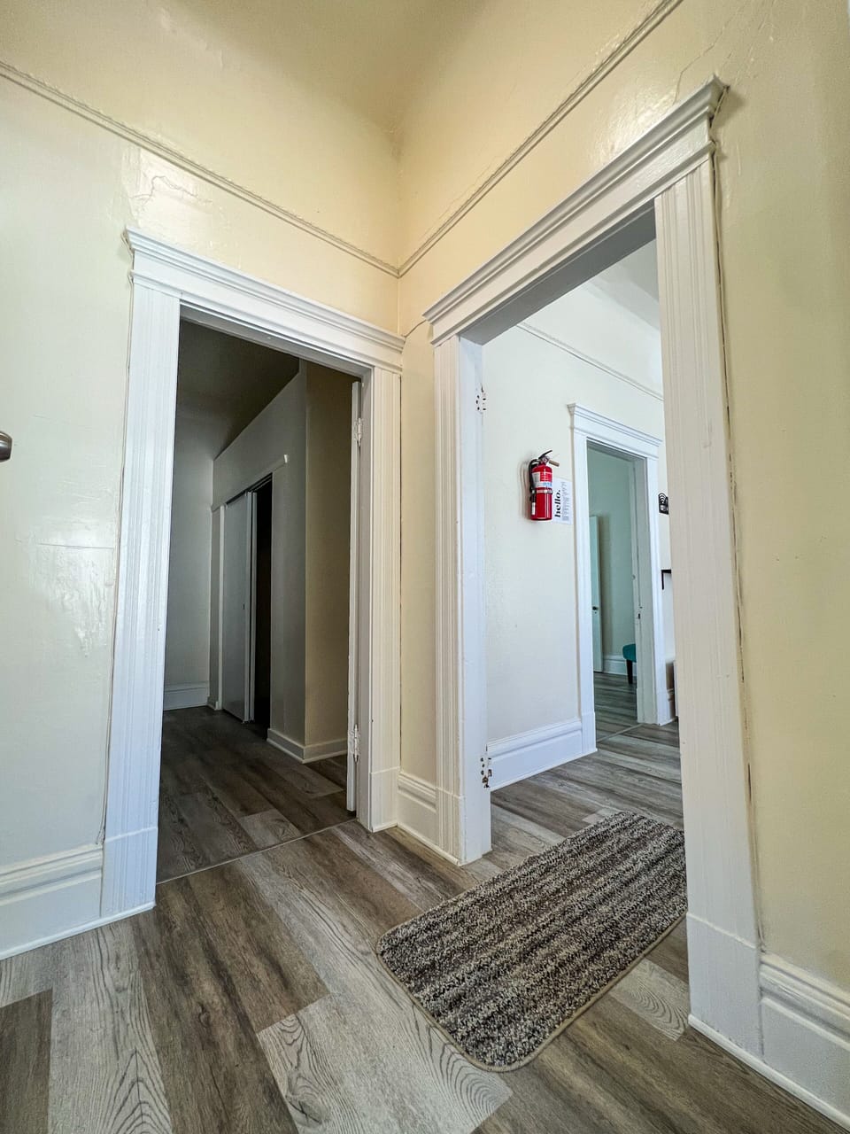 Hall way leading into each room