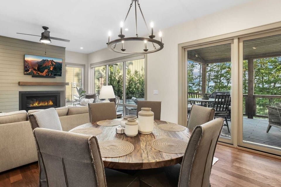 Dining Table Seats Six. There is Additional Seating at the Kitchen Island