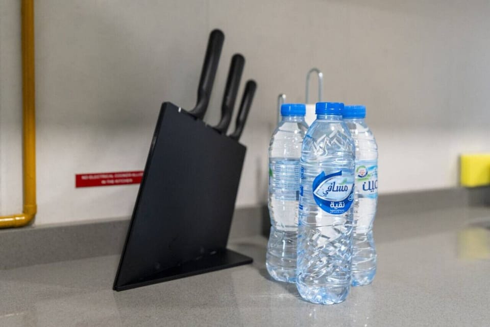 Upon arrival, guests are greeted with complimentary bottled water to ensure a comfortable and refreshing start to their stay.