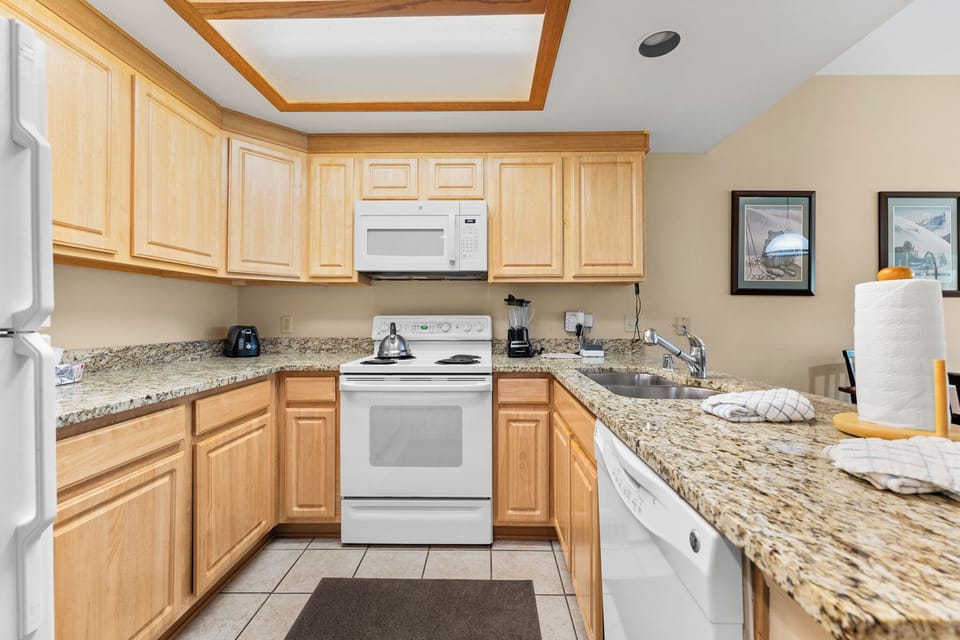 Your fully equipped kitchen offers granite countertops and all the appliances needed to prepare delicious home-cooked meals during your stay.