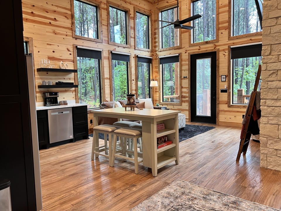 You truly feel tucked into nature with all the windows.