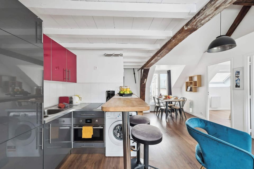 The open-plan living, kitchen and dining area