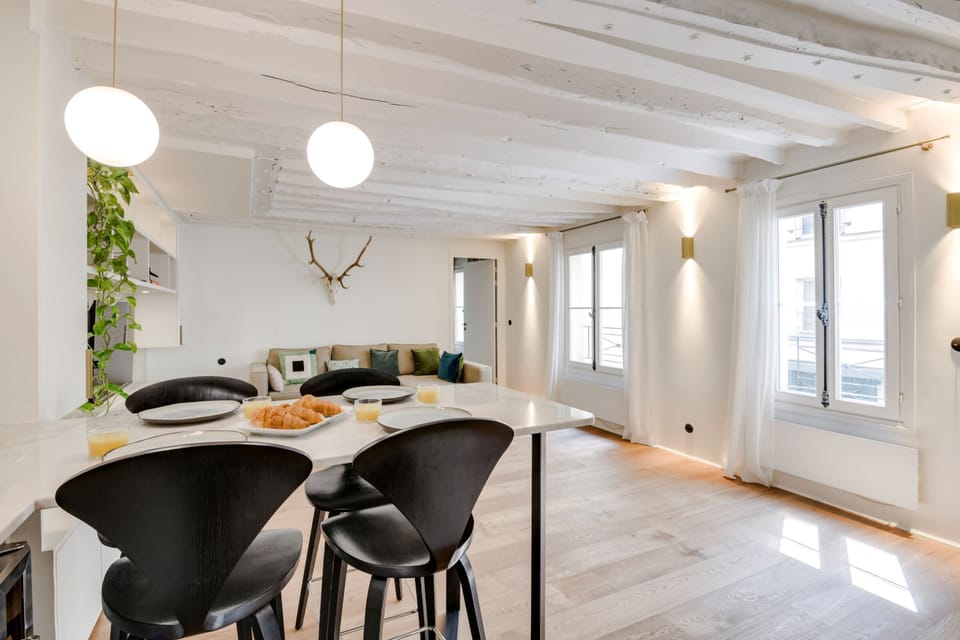 The open-plan living and dining area