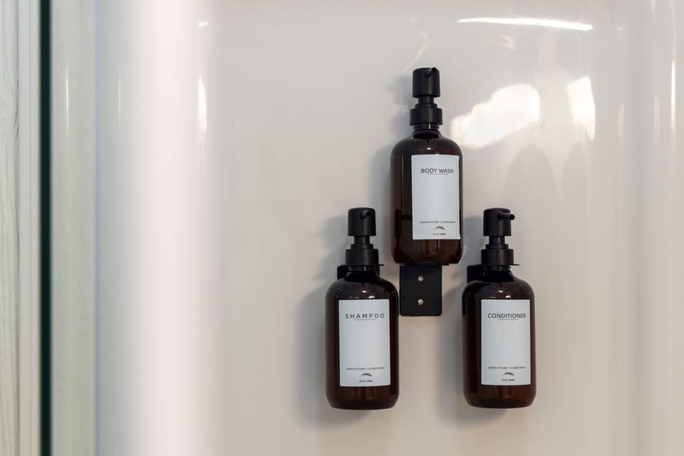 Shampoo, conditioner, & body wash in every shower.