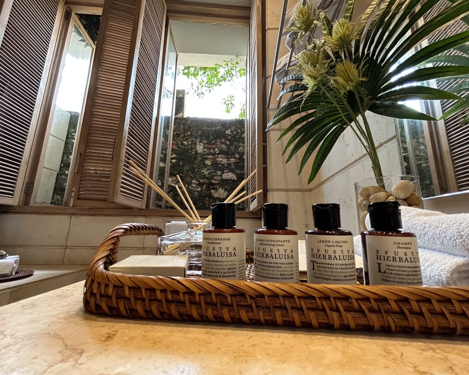 Superior Room, 1 King Bed, Hot Tub | Bathroom | Free toiletries, hair dryer, towels, soap
