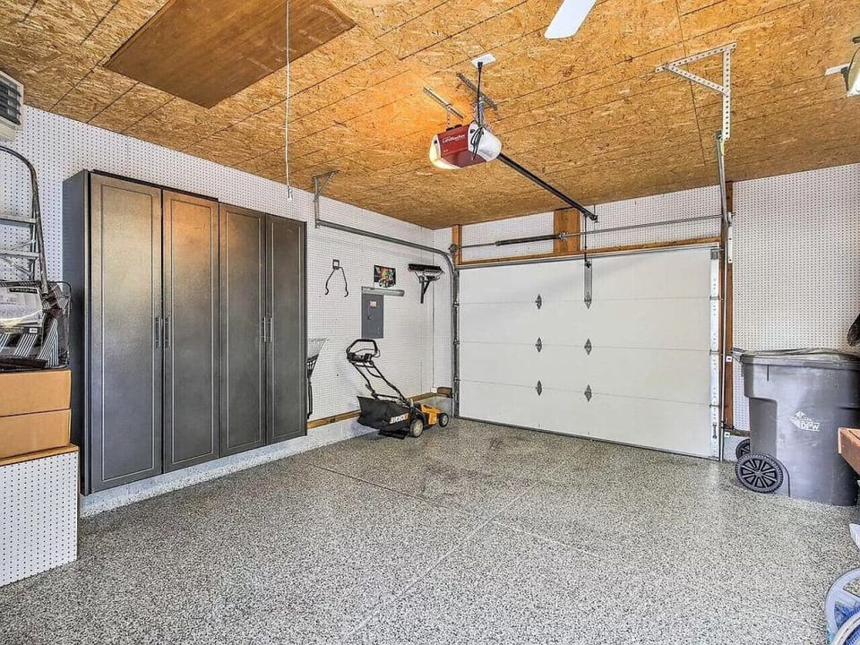 1 car garage available. Fits mainly small/medium cars. 9ft wide by 16.1 ft long