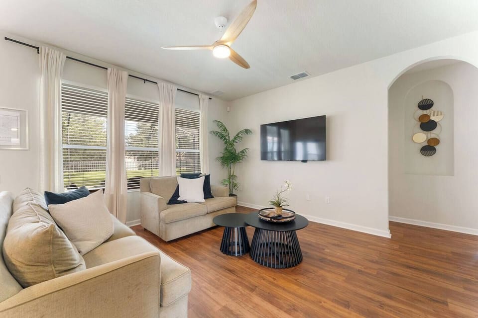 Spacious living area for relaxing and gathering as a group