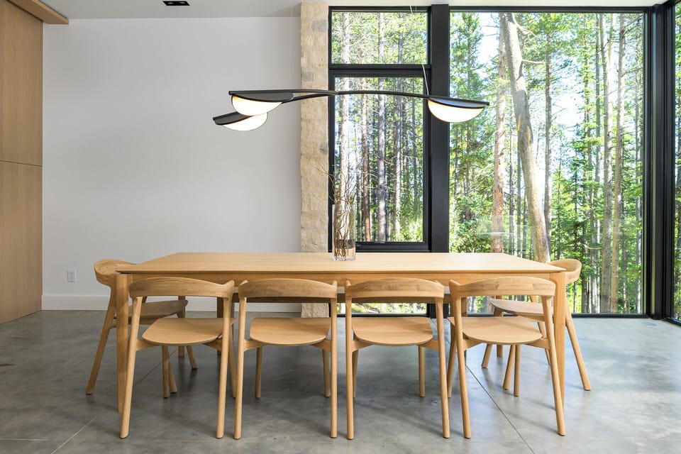 Seating for ten at the dining room table & main level patio access