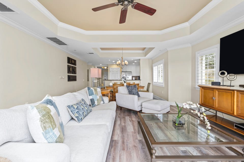 Gather in the spacious living room, designed with comfort in mind and ideal for entertaining guests or enjoying family time