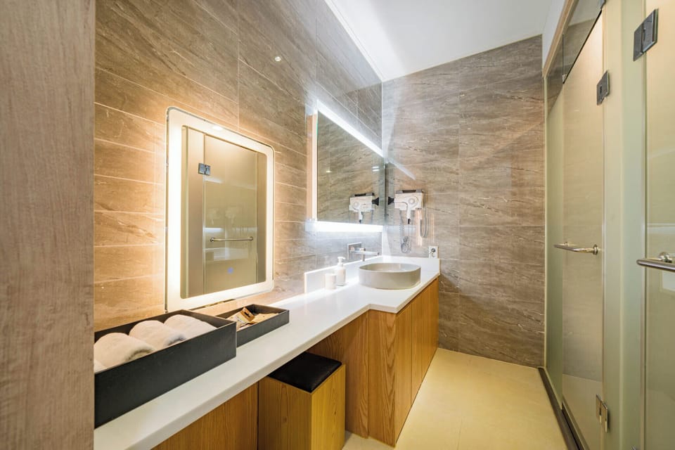 Special Double Room | Bathroom | Shower, hair dryer, bathrobes, bidet