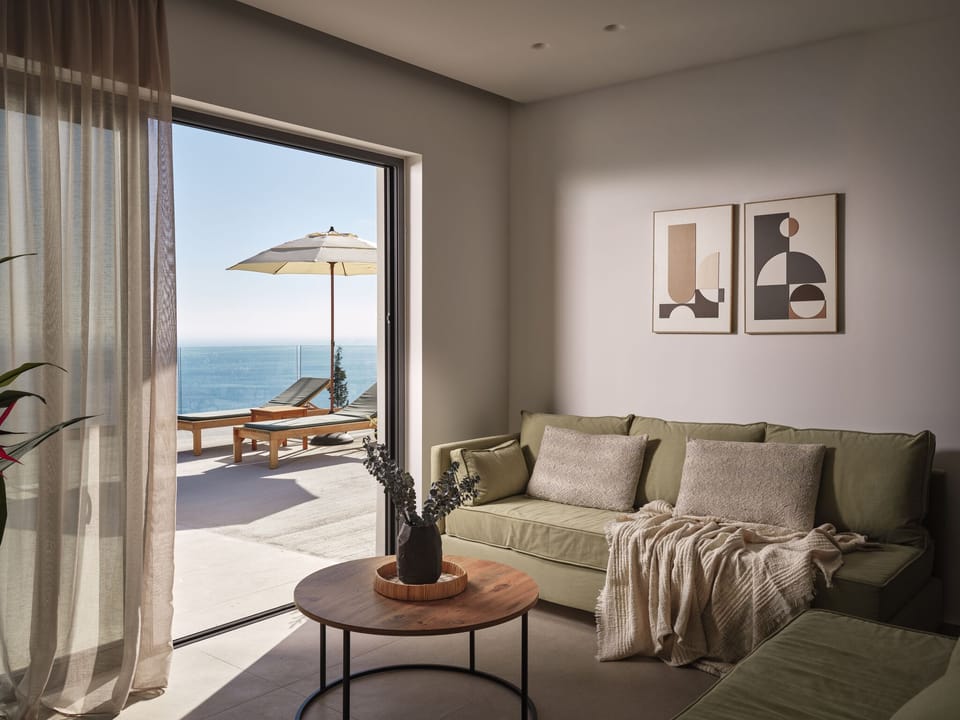 Welcoming bedroom features featuring sea views.