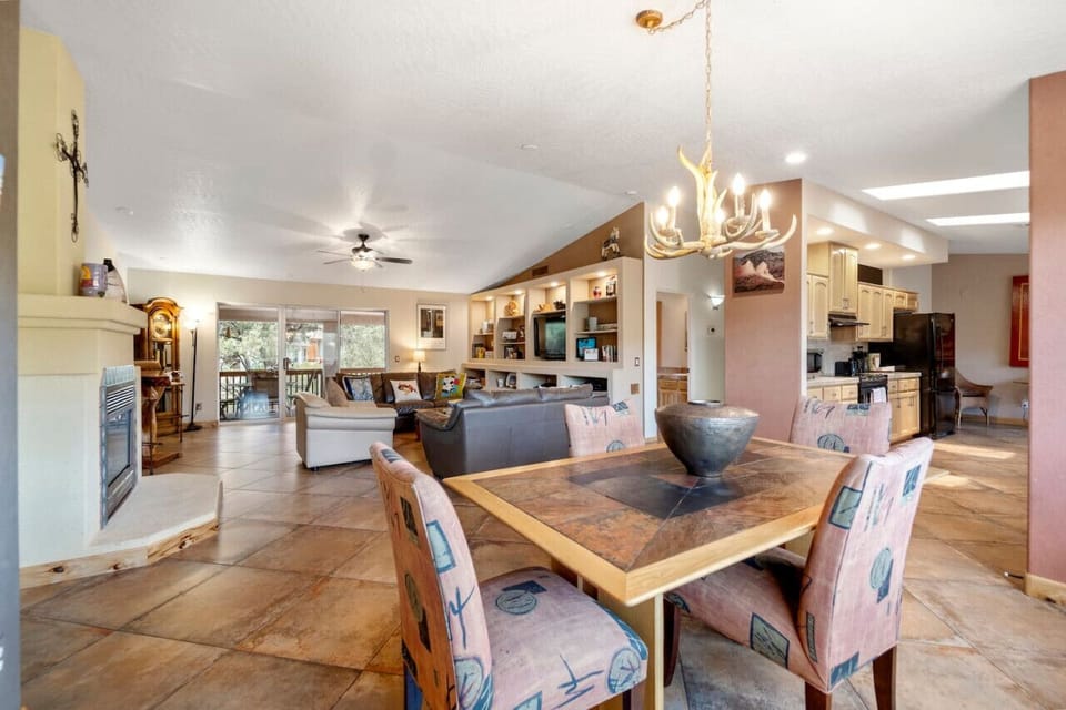 The dining room next to the living room