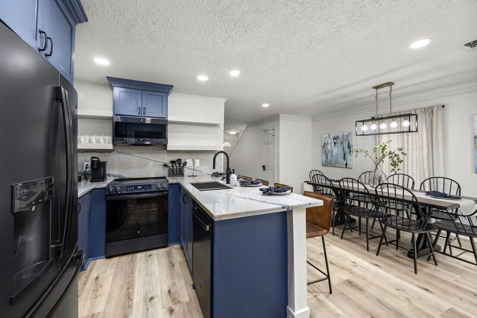 All kitchen appliances are ready for you to unload your groceries and prepare meals