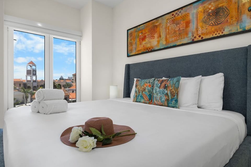 The room boasts bright interiors, creating an open and airy feel, with large windows that let in plenty of natural light throughout the day, making it a perfect retreat for a restful night’s sleep.