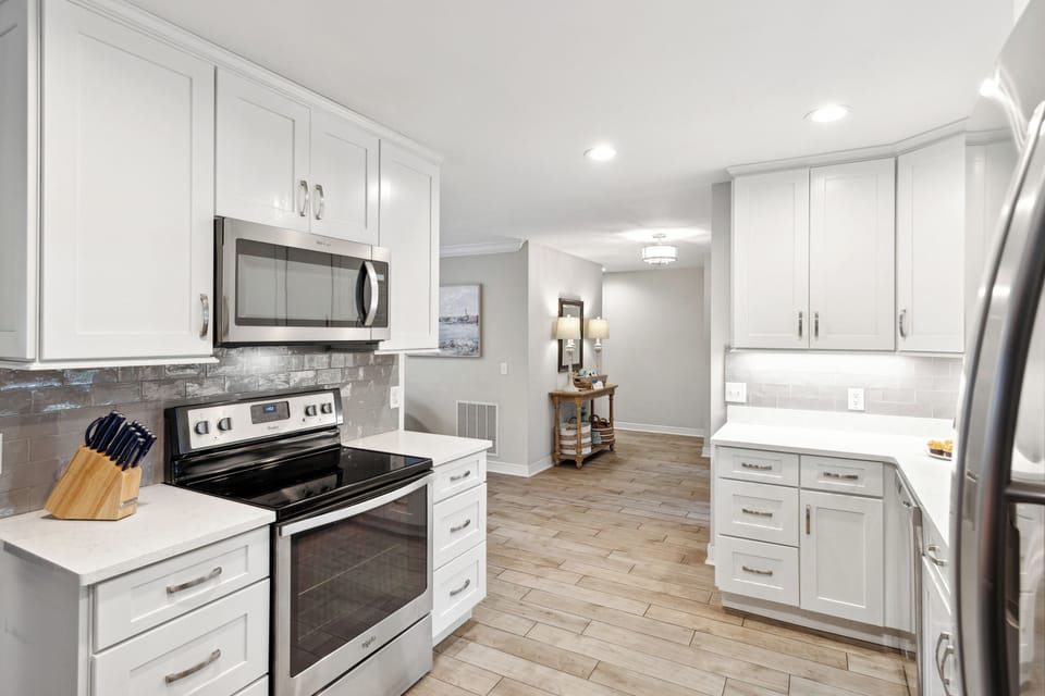 Kitchen has everything you need to prepare meals during your stay