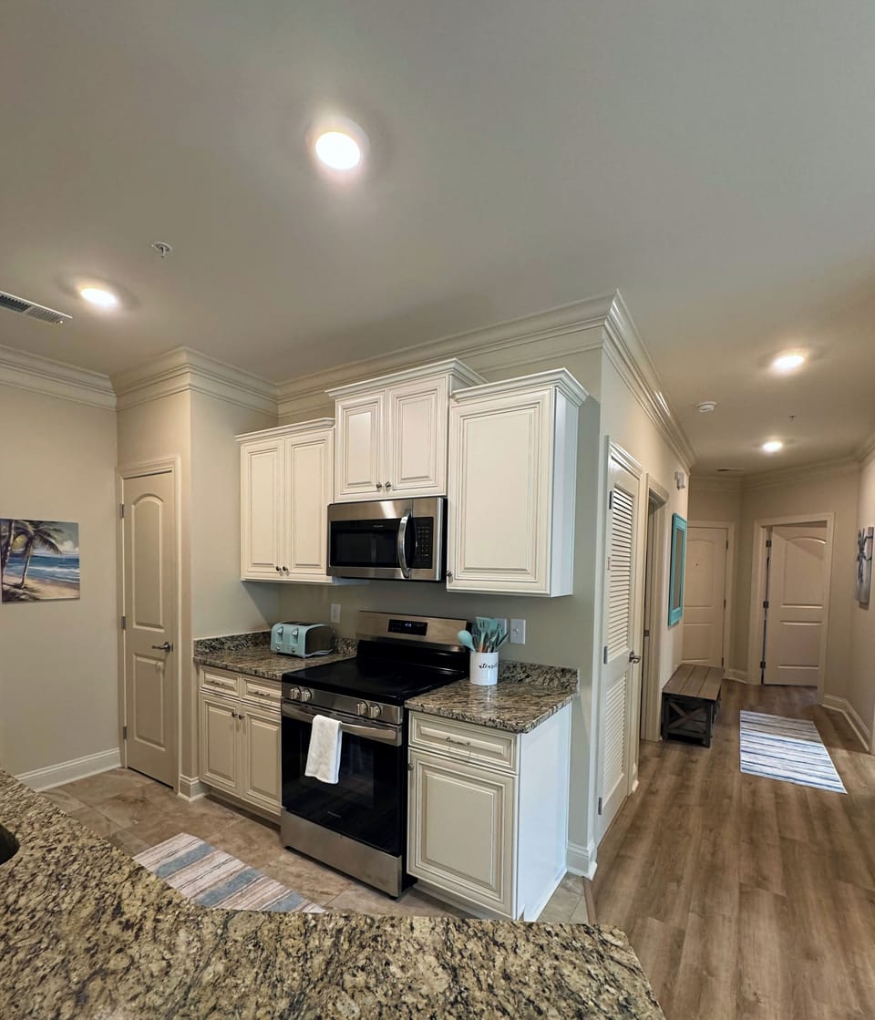 Well equipped kitchen with complimentary coffee bar.