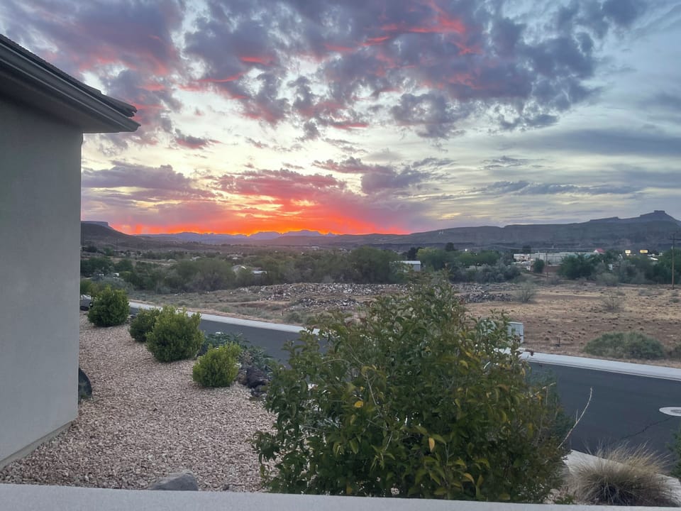 View of Zion at Sunrise from peaceful patio
