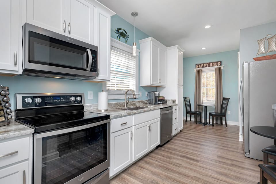 Kitchen stove and microwave
