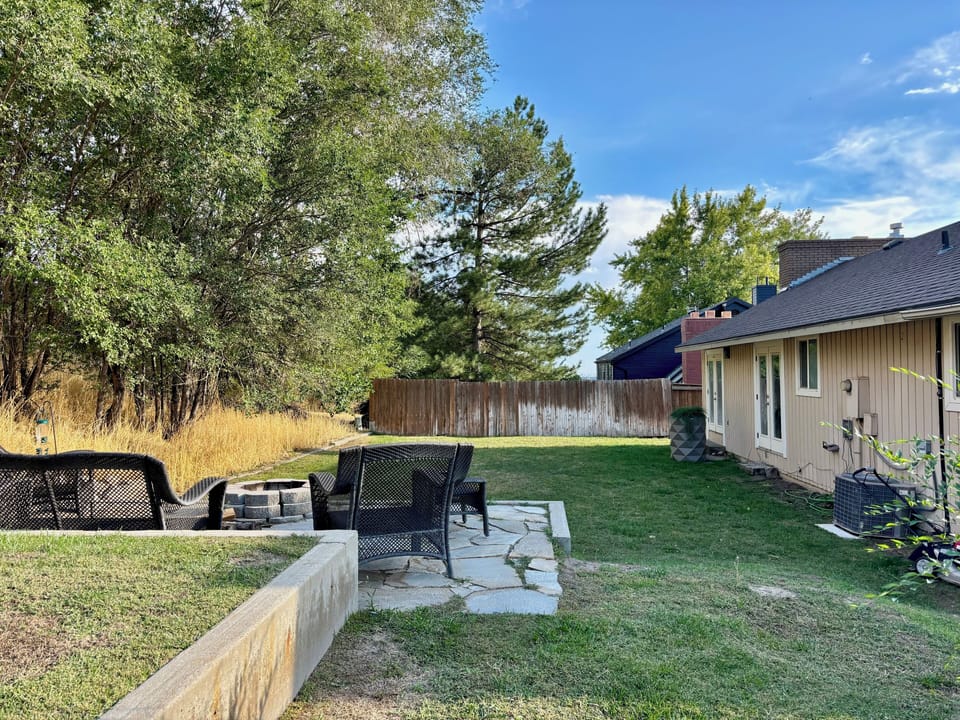 Private backyard area