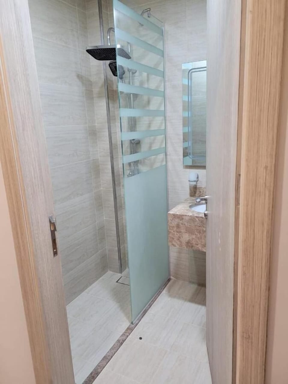 Slippers, towels, soap, shampoo