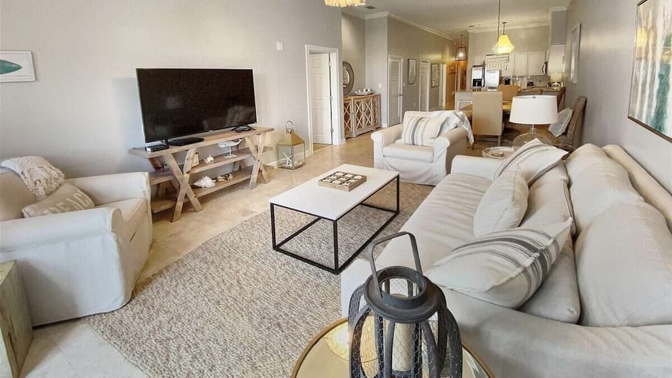 Living room with sleeper sofa & TV