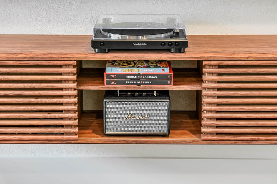 Audiophile's dream: Spin local legends or plug in to your own mix via the aux cord.