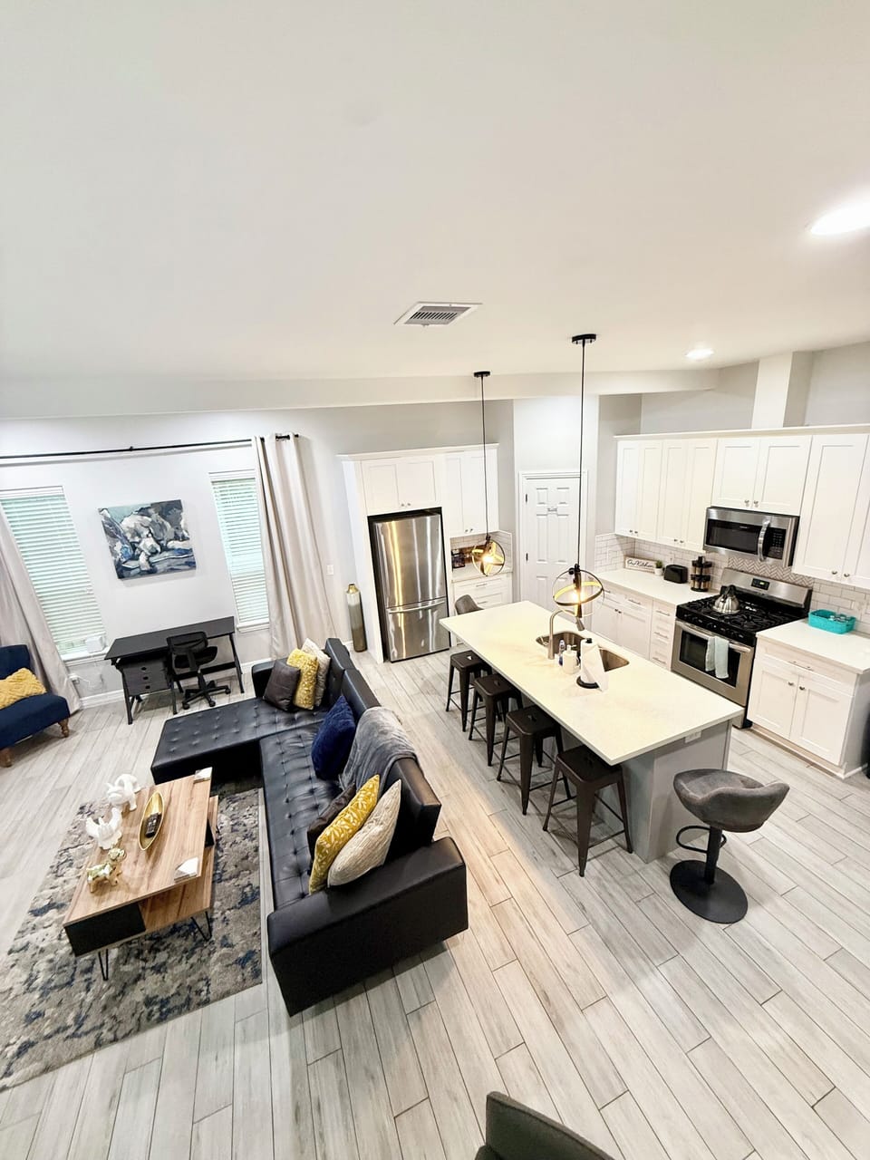Open-concept living and kitchen area