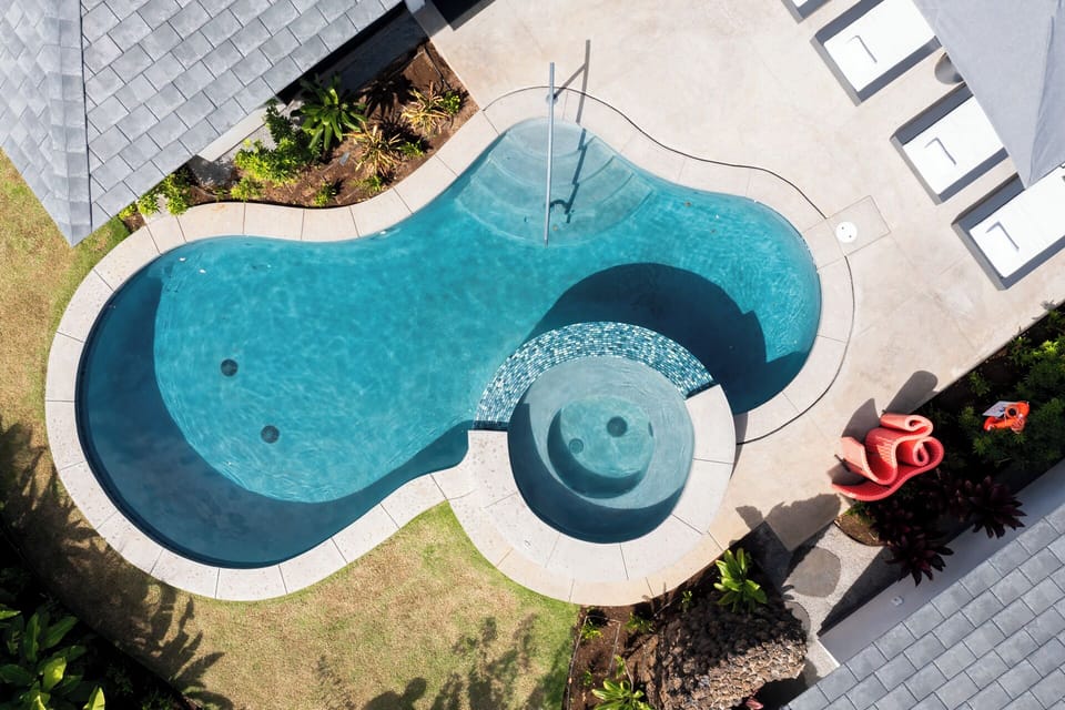 Enjoy the private pool with plenty of space to enjoy the sun or shade!