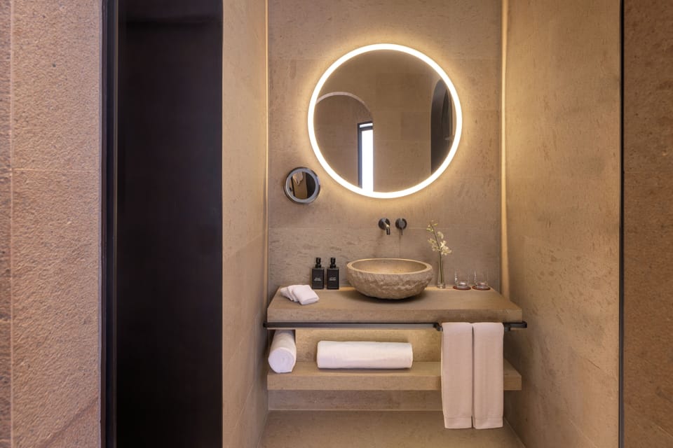 Hair dryer, bathrobes, slippers, towels