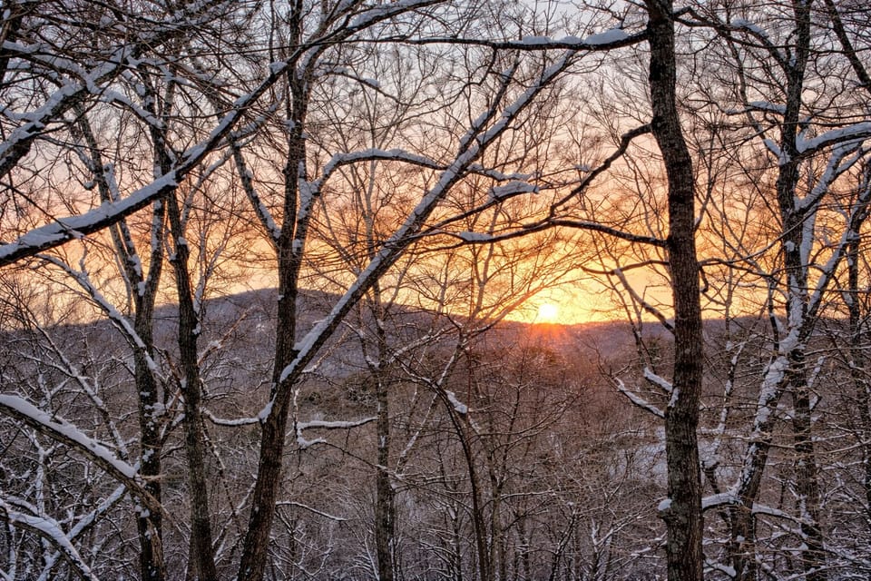 Sunrise and snow covered trees is the perfect start to a day in the Smokies