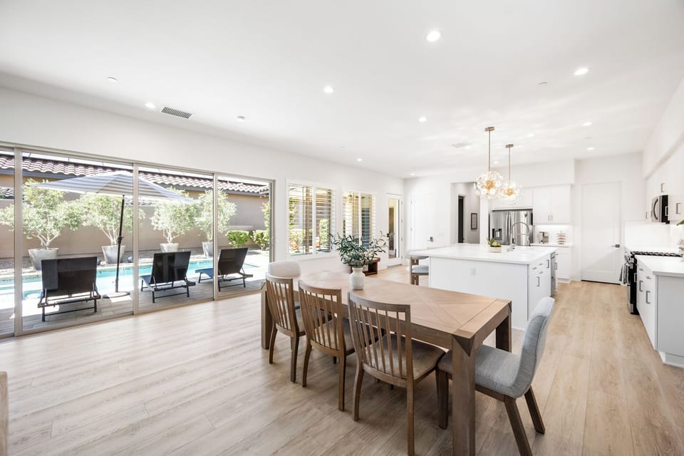The dining area is perfect to accommodate everyone and share a meal.