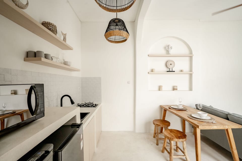 Villa, 1 Bedroom, Non Smoking, Pool View | Private kitchen | Fridge, microwave, stovetop, electric kettle