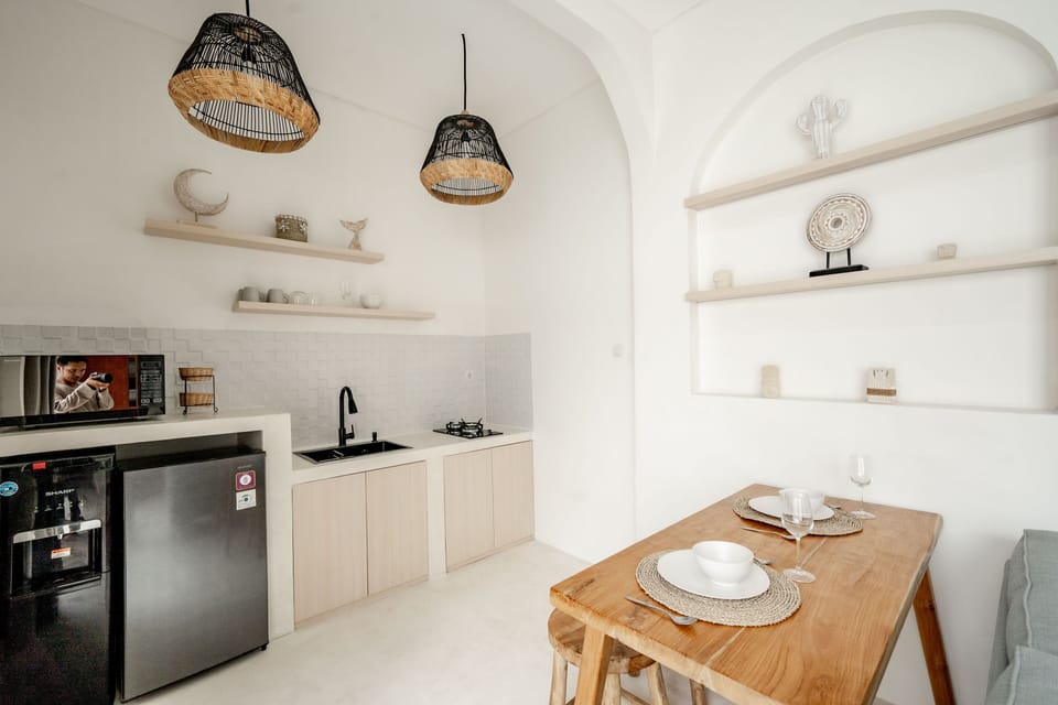 Villa, 1 Bedroom, Non Smoking, Pool View | Private kitchen | Fridge, microwave, stovetop, electric kettle