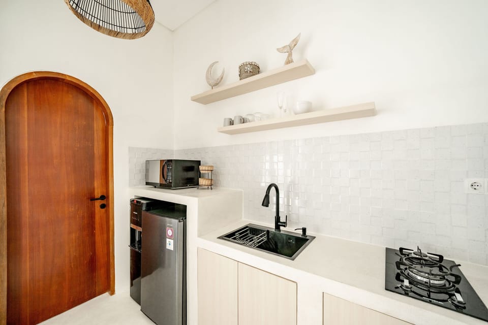 Villa, 1 Bedroom, Non Smoking, Pool View | Private kitchen | Fridge, microwave, stovetop, electric kettle