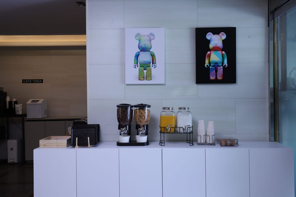Self-serve breakfast for a fee on weekdays