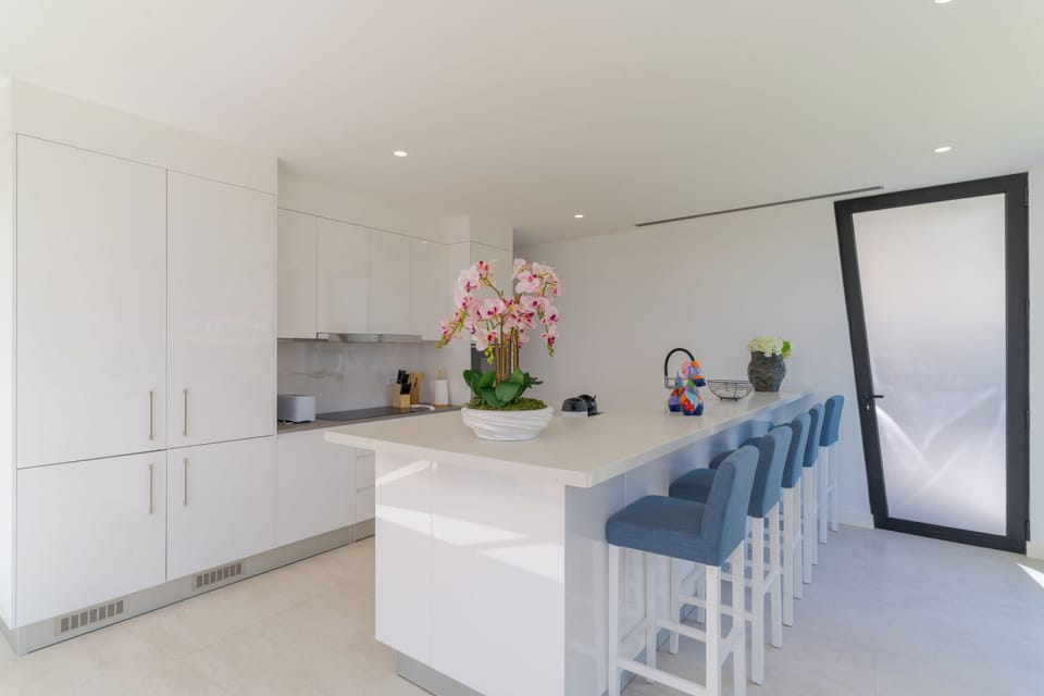 Family Villa, Sea View | Private kitchen | Fridge, microwave, oven, stovetop