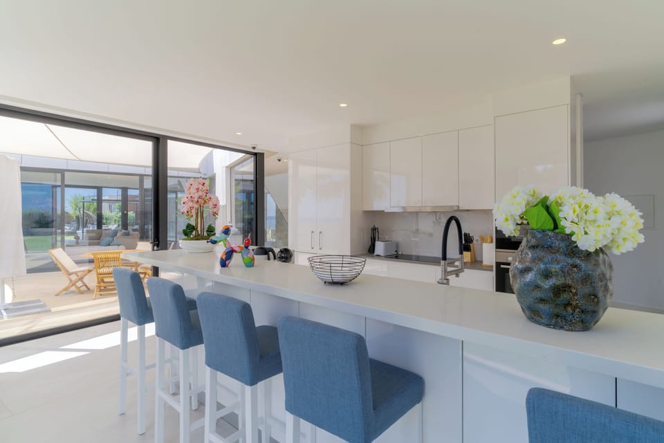 Family Villa, Sea View | Private kitchen | Fridge, microwave, oven, stovetop