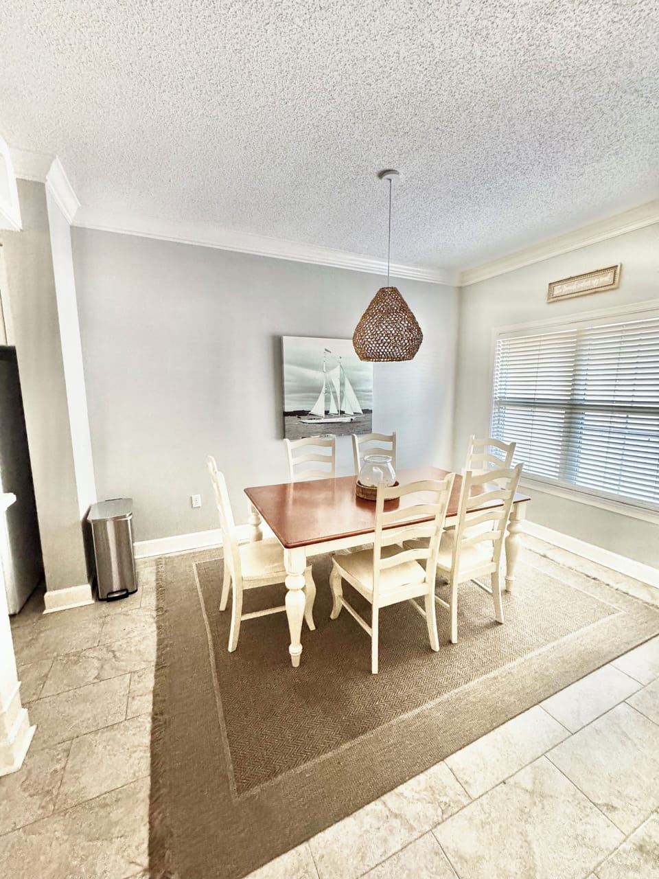 Dining area with seating for six.