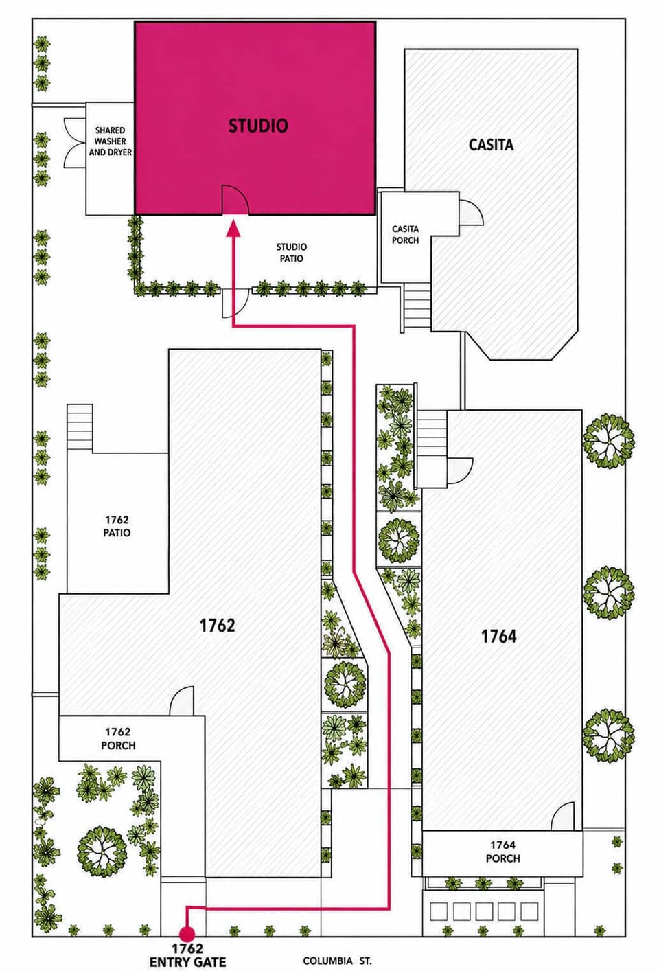 Map to your getaway! Note - Washer & Dryer located on the upper left!