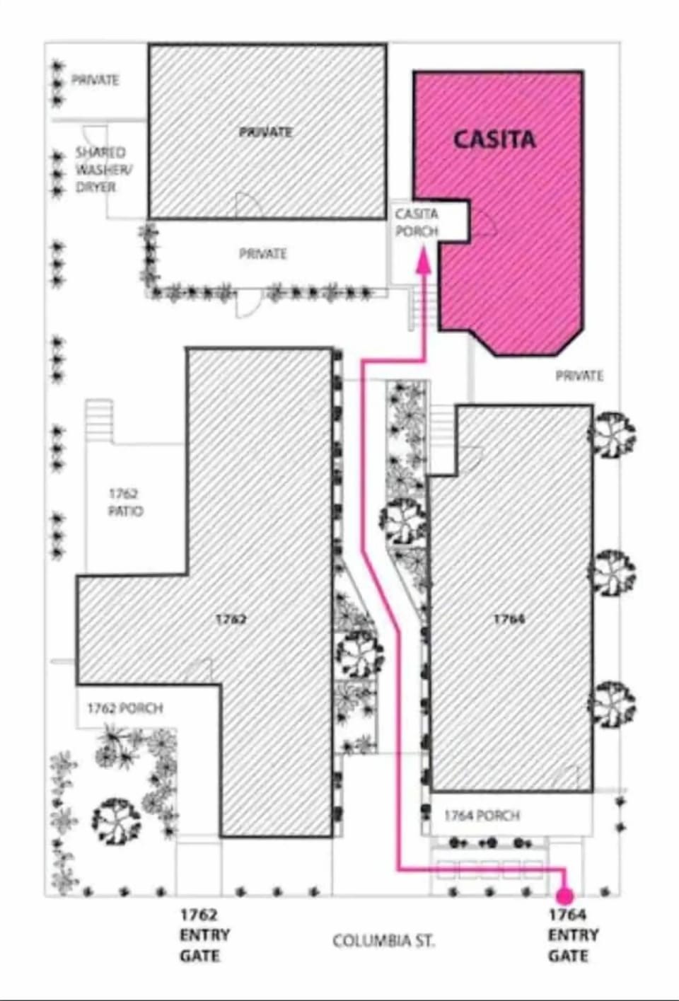 Map to your getaway! Note - Washer & Dryer located on the upper left!